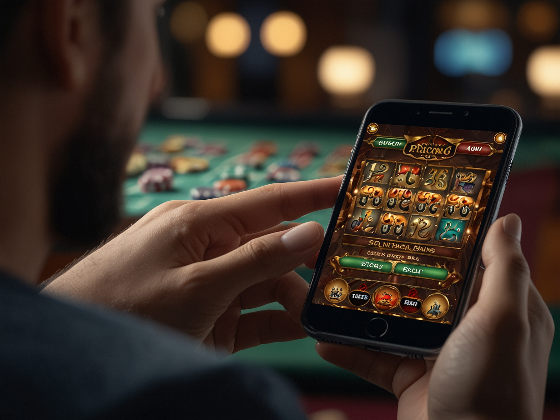 Player using bonus on mobile